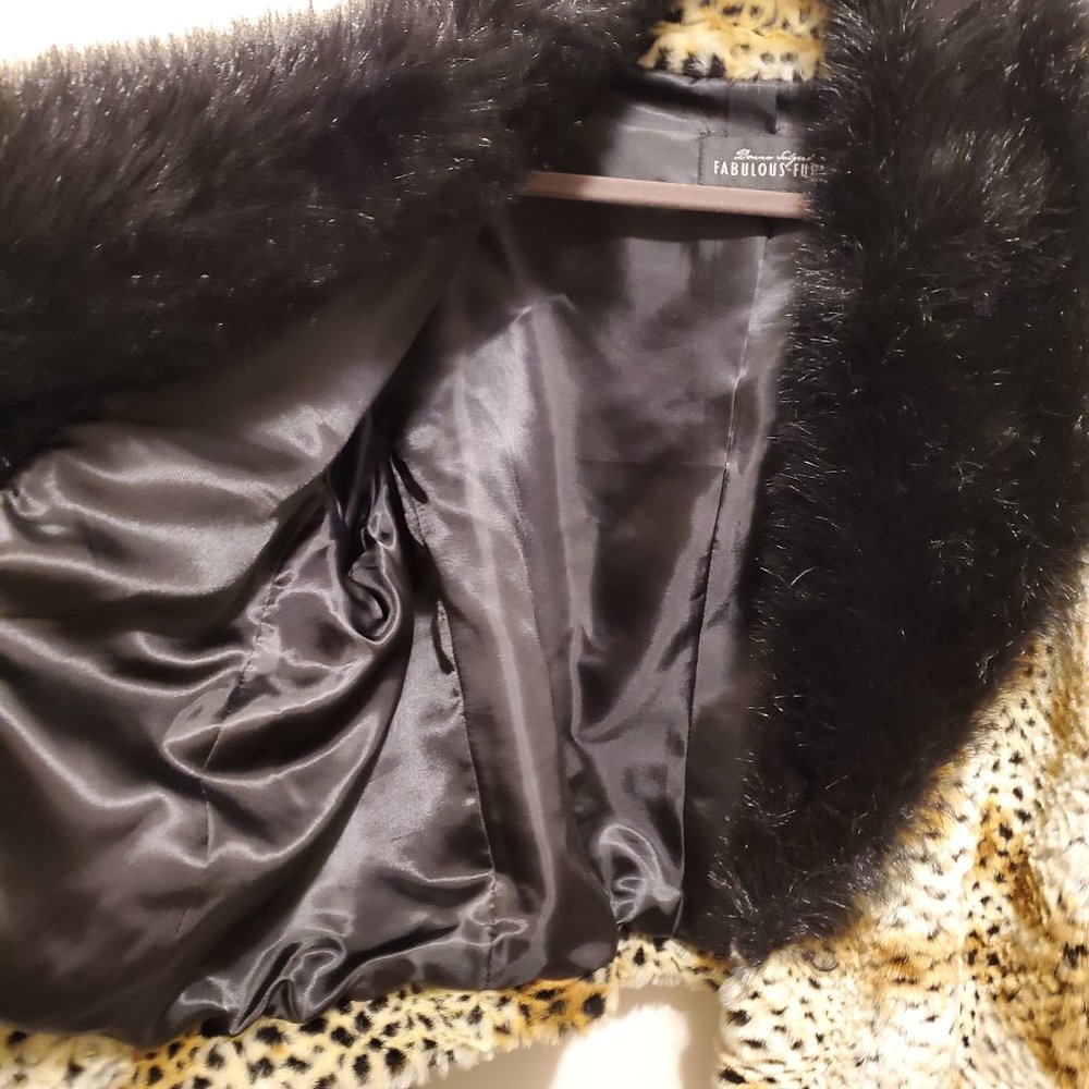 Donna Salyers Fabulous Furs Faux Fur Animal Print Jacket Size Medium - Picture 8 of 9